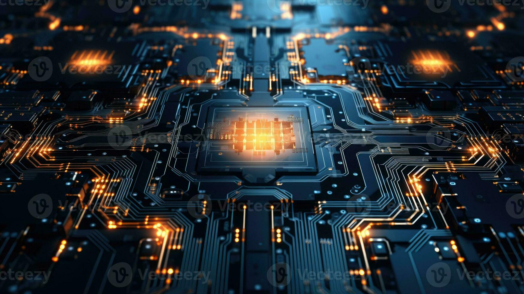 abstract tech background filled with a mesmerizing array of circuitry patterns, AI Generative photo