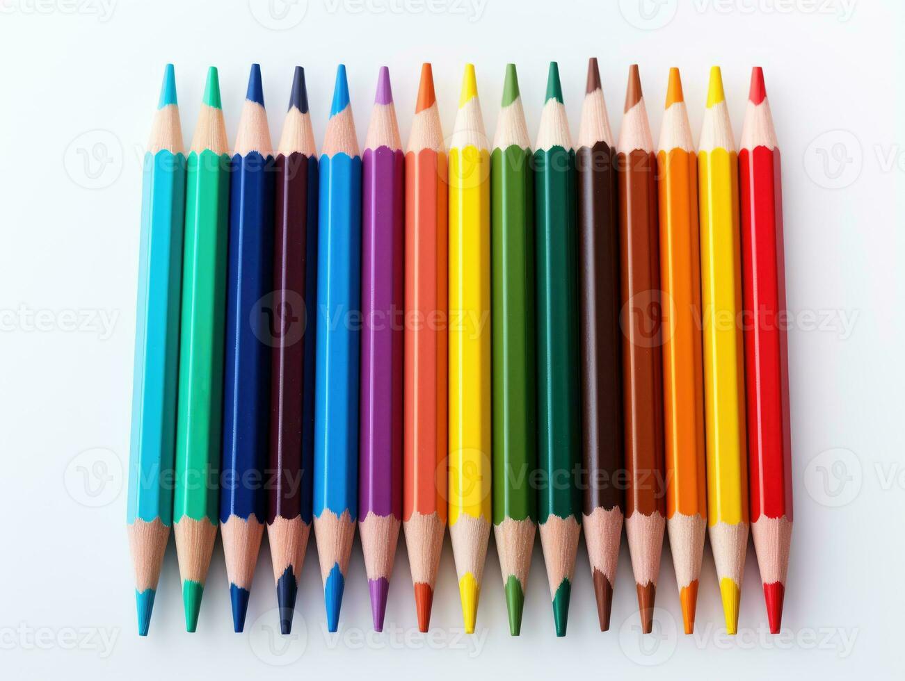 Isolated color pencils on white background, AI Generative photo