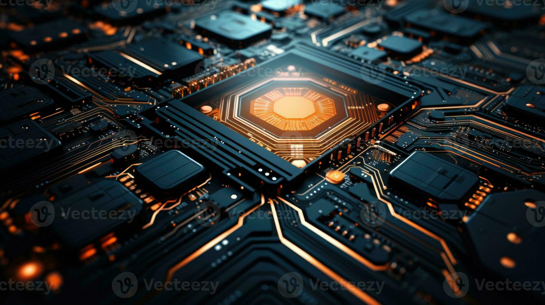 abstract tech background filled with a mesmerizing array of circuitry patterns, AI Generative photo