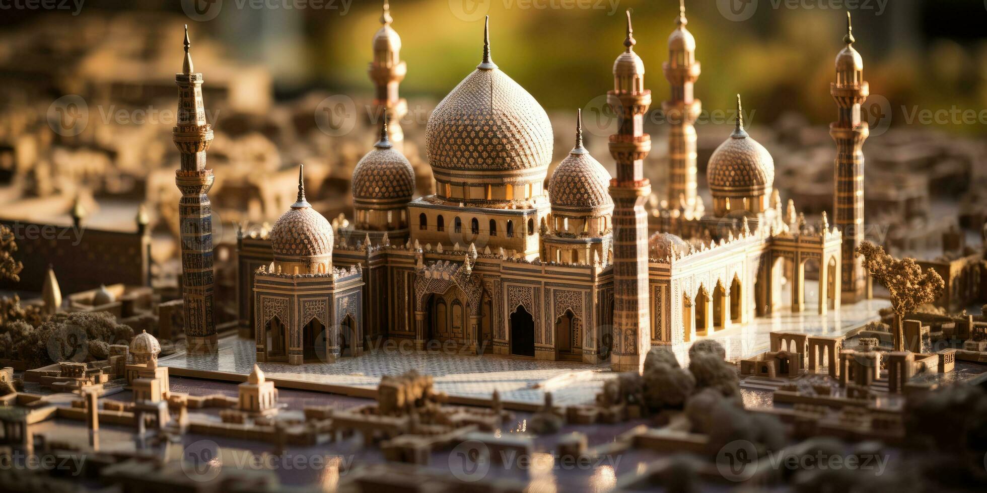 a beautiful and luxurious miniature mosque, Generative AI photo