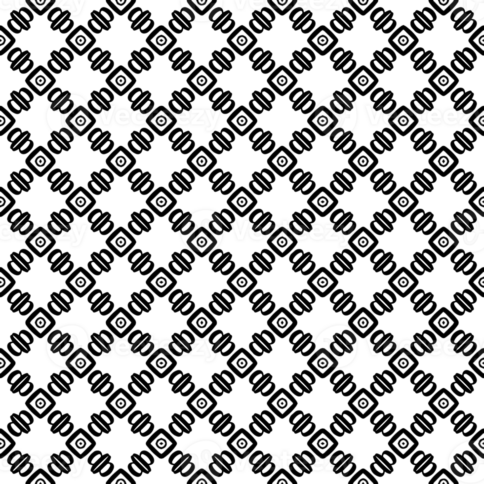 Black seamless abstract pattern. Overlay for background and backdrop. Ornamental design. PNG graphic illustration with transparent background.