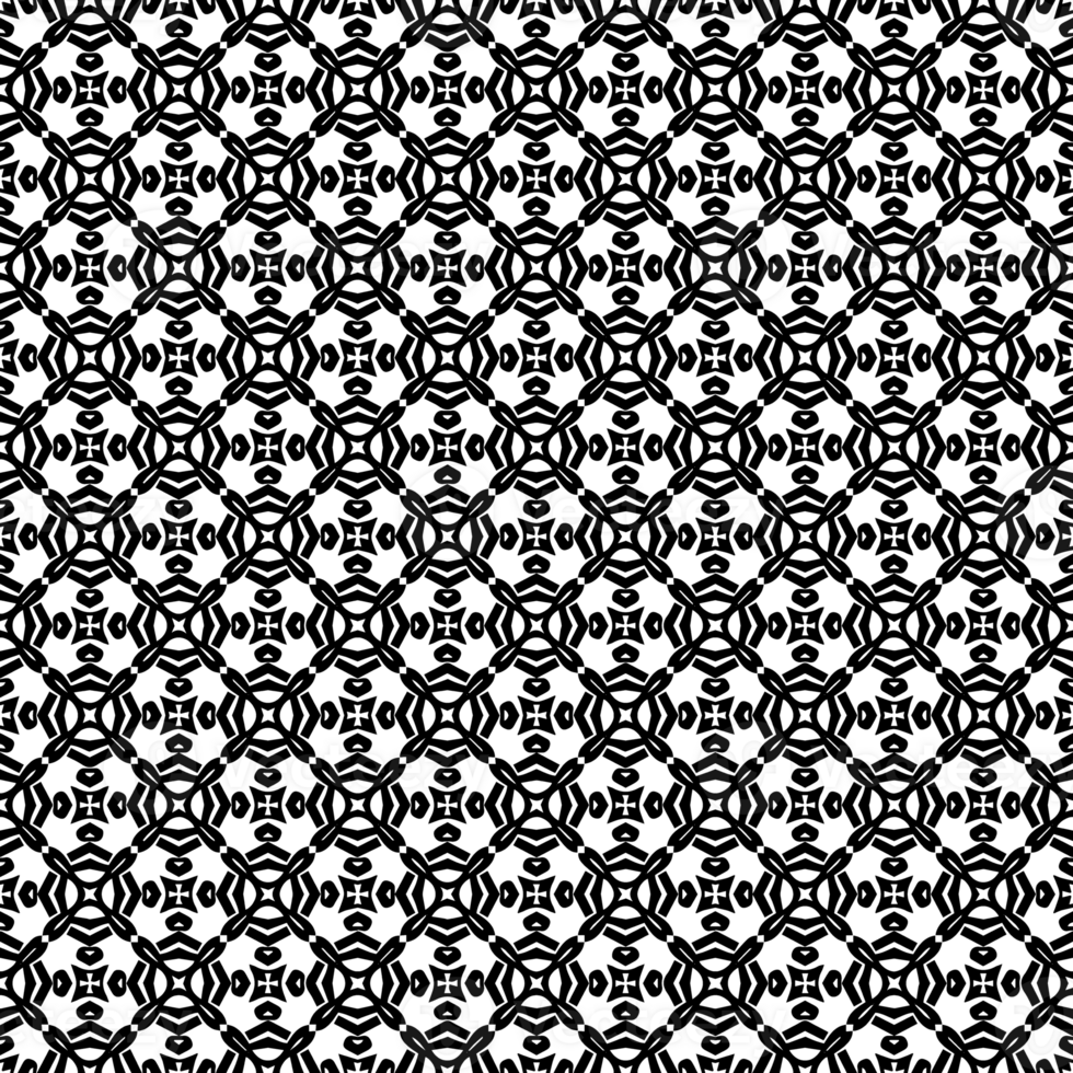 Black seamless abstract pattern. Overlay for background and backdrop. Ornamental design. PNG graphic illustration with transparent background.