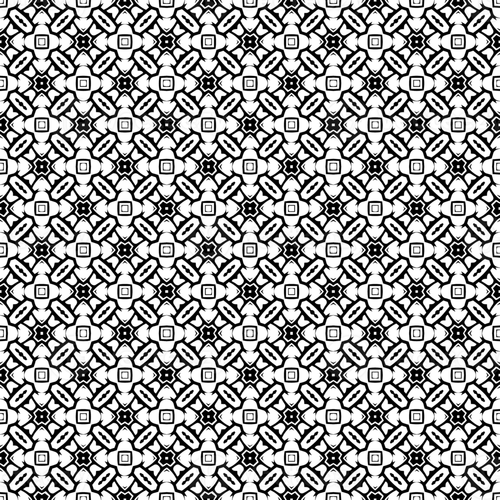 Black seamless abstract pattern. Overlay for background and backdrop. Ornamental design. PNG graphic illustration with transparent background.