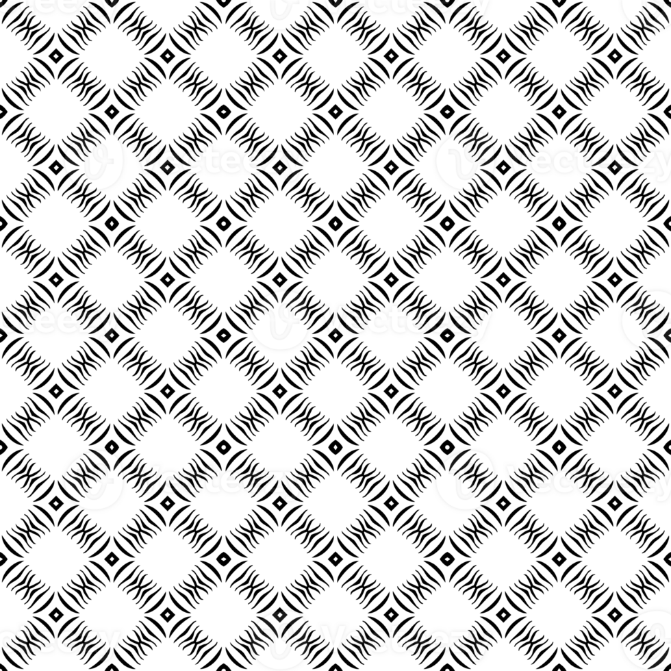 Black seamless abstract pattern. Overlay for background and backdrop. Ornamental design. PNG graphic illustration with transparent background.