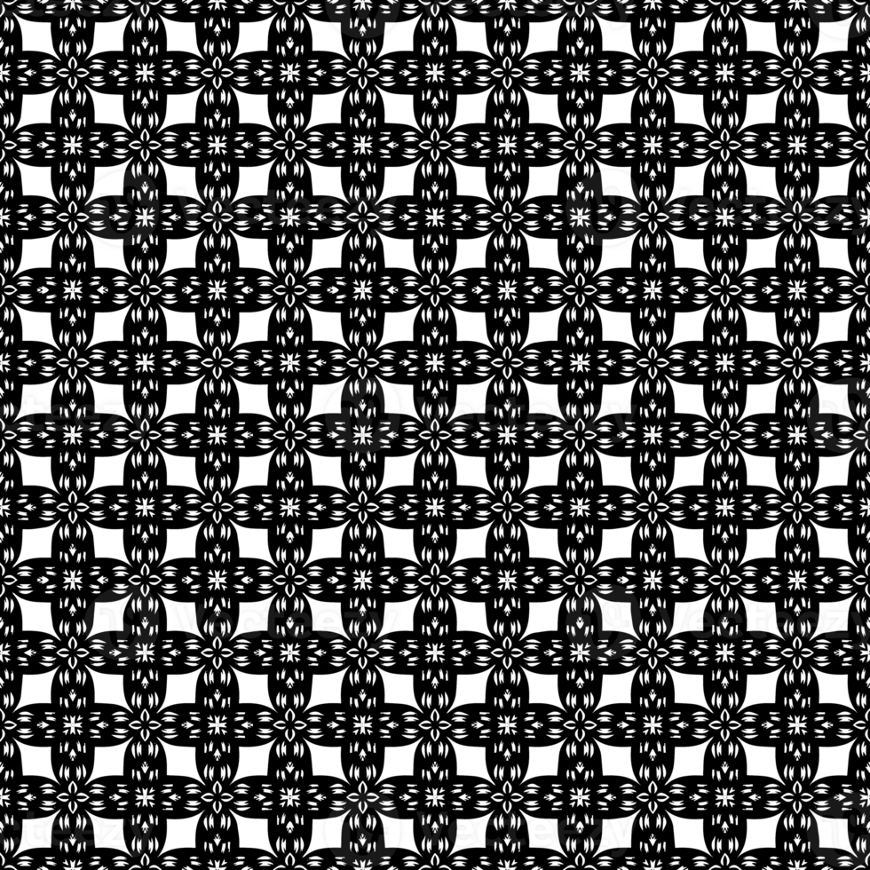 Black seamless abstract pattern. Overlay for background and backdrop. Ornamental design. PNG graphic illustration with transparent background.