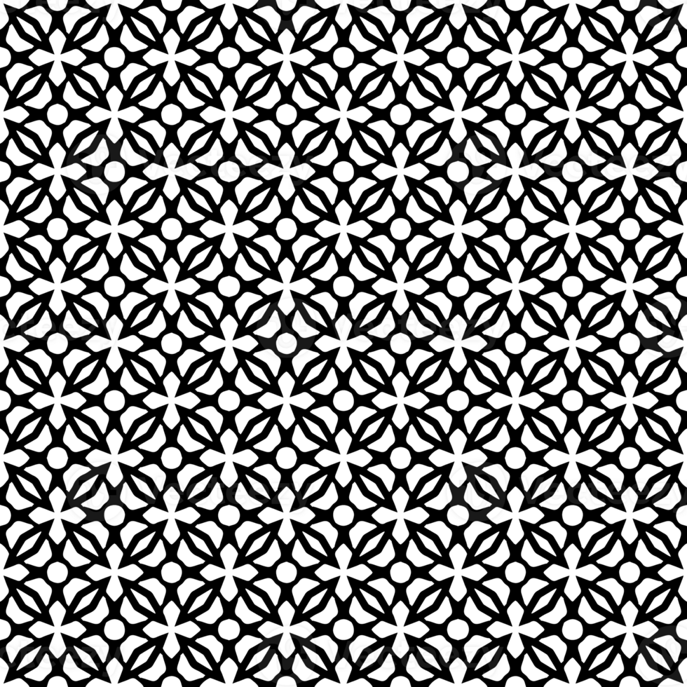 Black seamless abstract pattern. Overlay for background and backdrop. Ornamental design. PNG graphic illustration with transparent background.