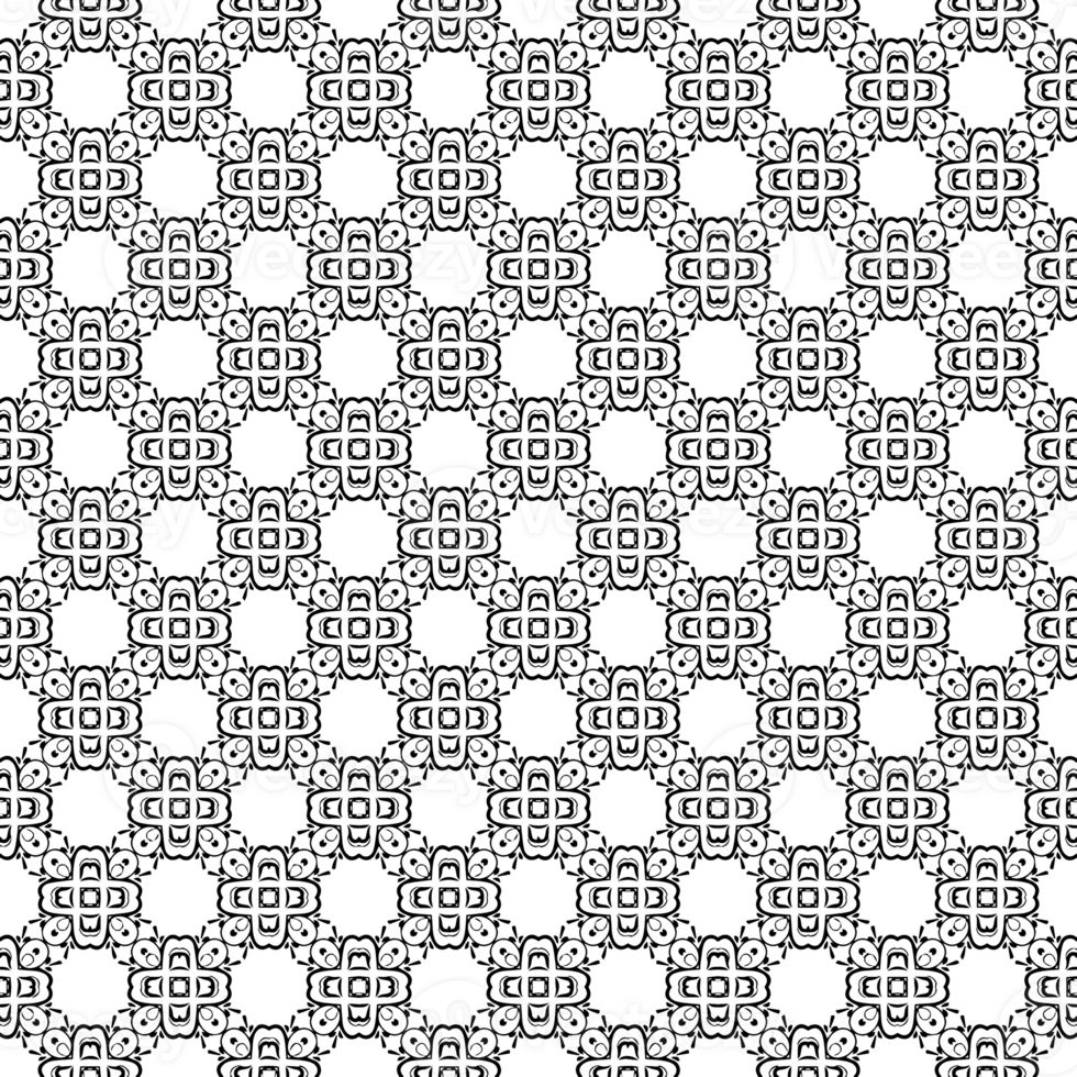 Black seamless abstract pattern. Overlay for background and backdrop. Ornamental design. PNG graphic illustration with transparent background.