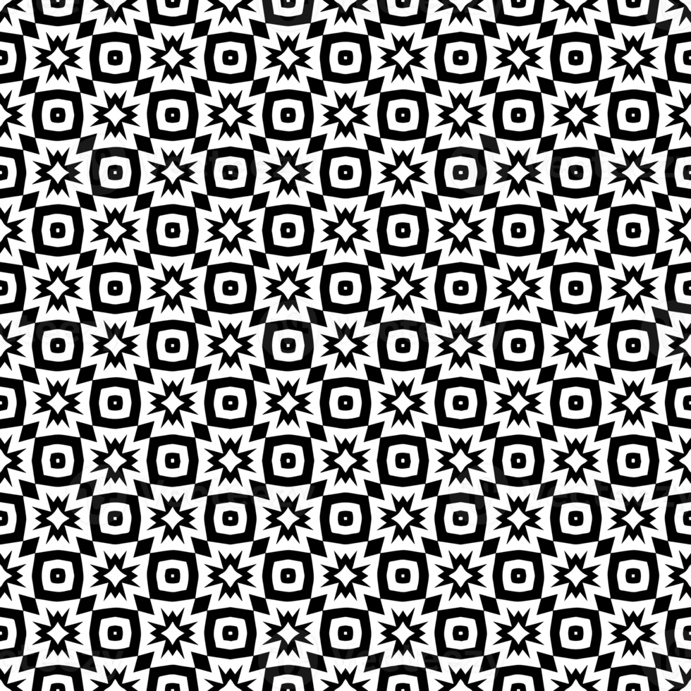 Black seamless abstract pattern. Overlay for background and backdrop. Ornamental design. PNG graphic illustration with transparent background.