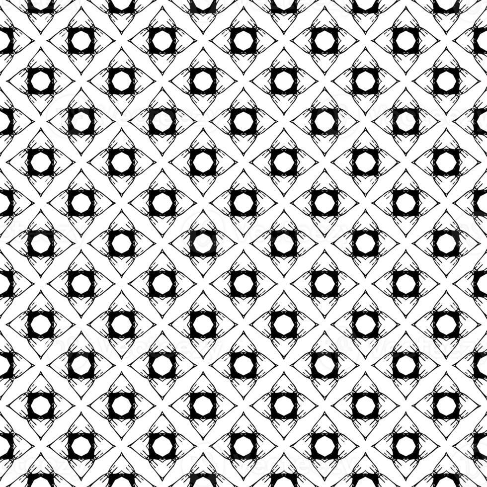 Black seamless abstract pattern. Overlay for background and backdrop. Ornamental design. PNG graphic illustration with transparent background.