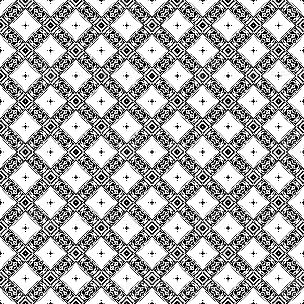 Black seamless abstract pattern. Overlay for background and backdrop. Ornamental design. PNG graphic illustration with transparent background.