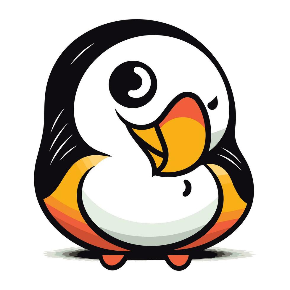 cute penguin cartoon on white background. vector illustration. eps