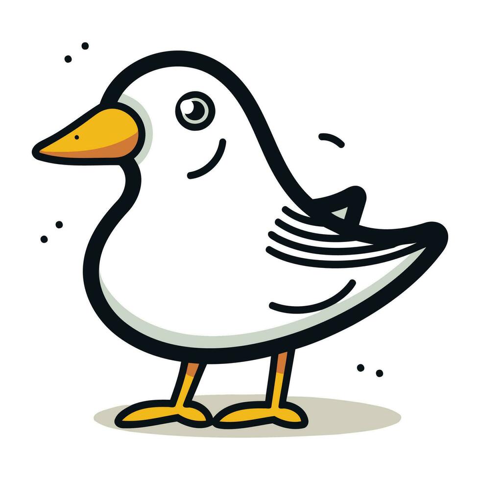 linda dibujos animados pájaro. vector ilustración aislado en un blanco antecedentes.