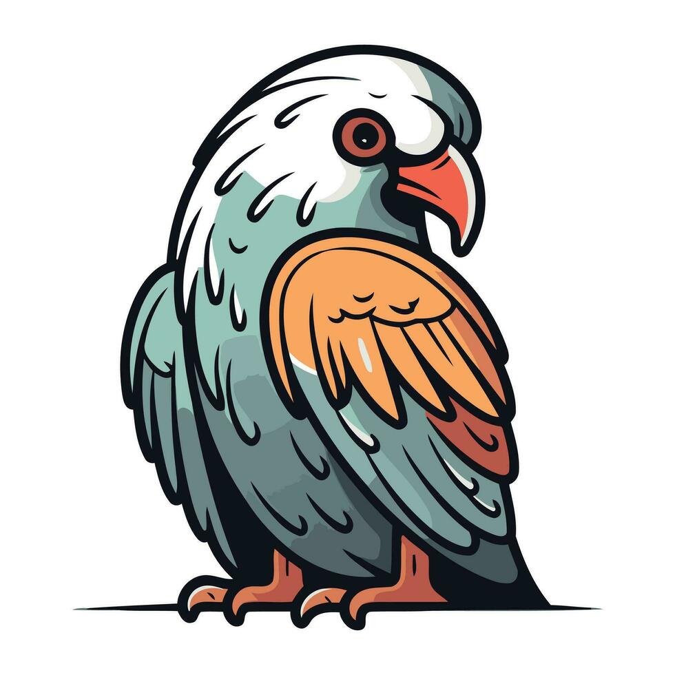 águila cabeza vector ilustración aislado en blanco antecedentes. dibujos animados estilo.