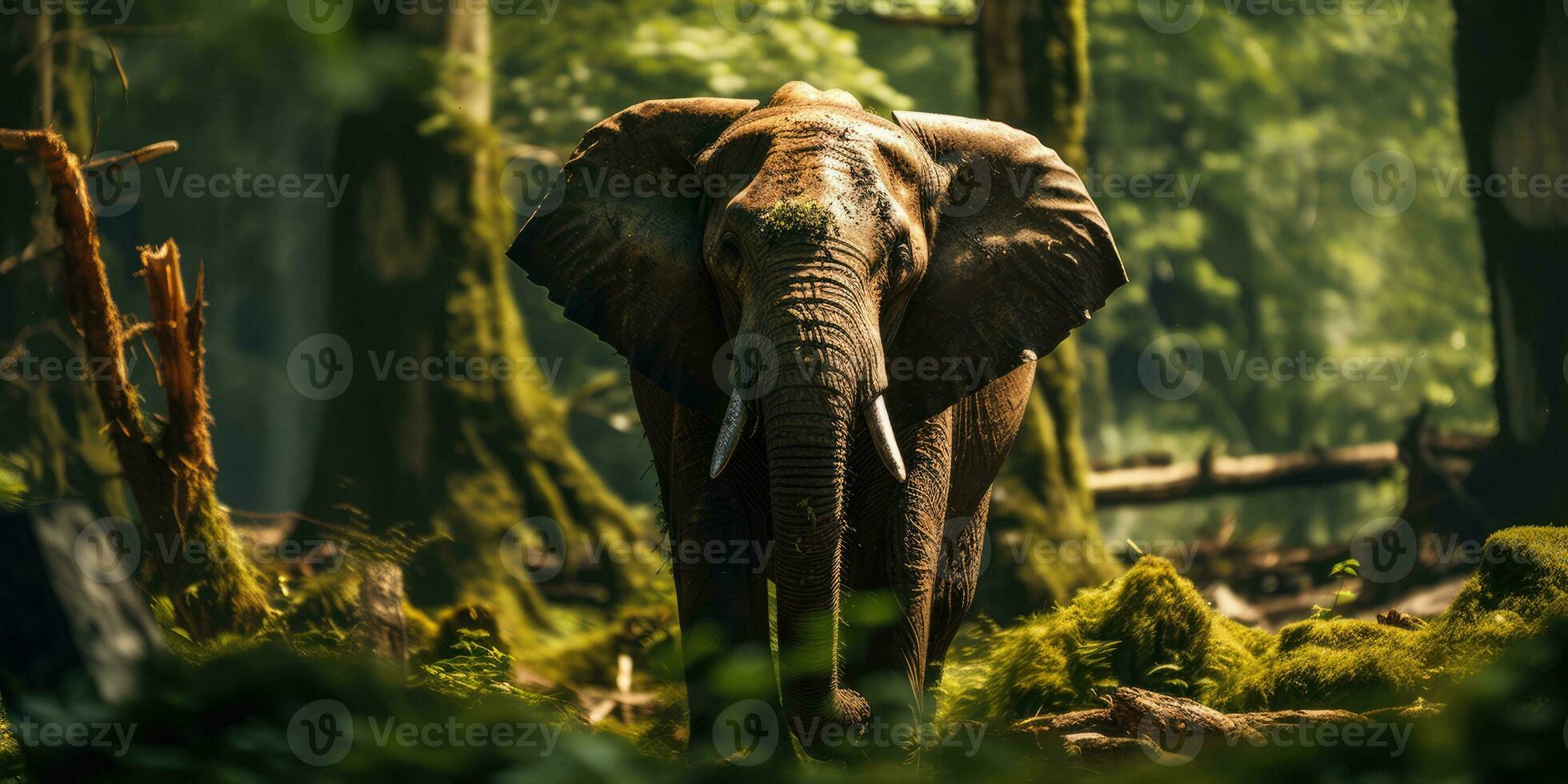 A image big elephant in wildlife, AI Generative photo