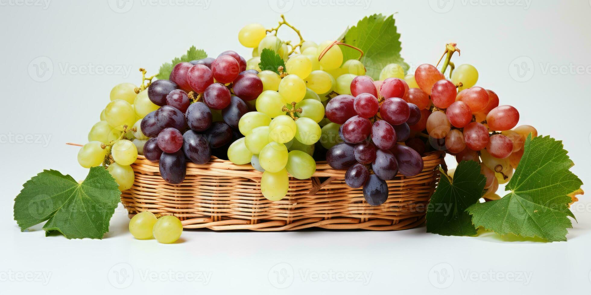 a collection very fresh grapes fruit, Generative AI photo
