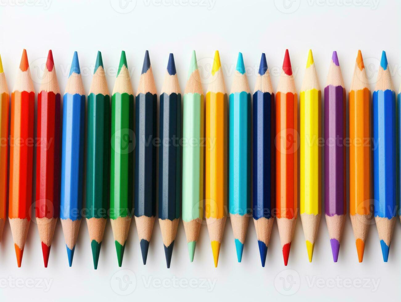 Isolated color pencils on white background, AI Generative photo