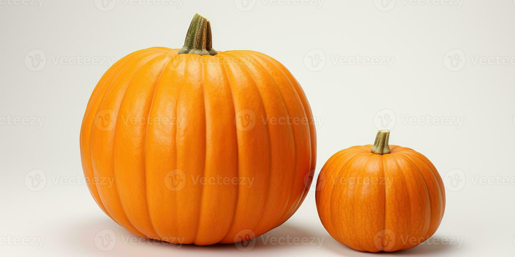 Isolated pumpkins on white background, AI Generative photo