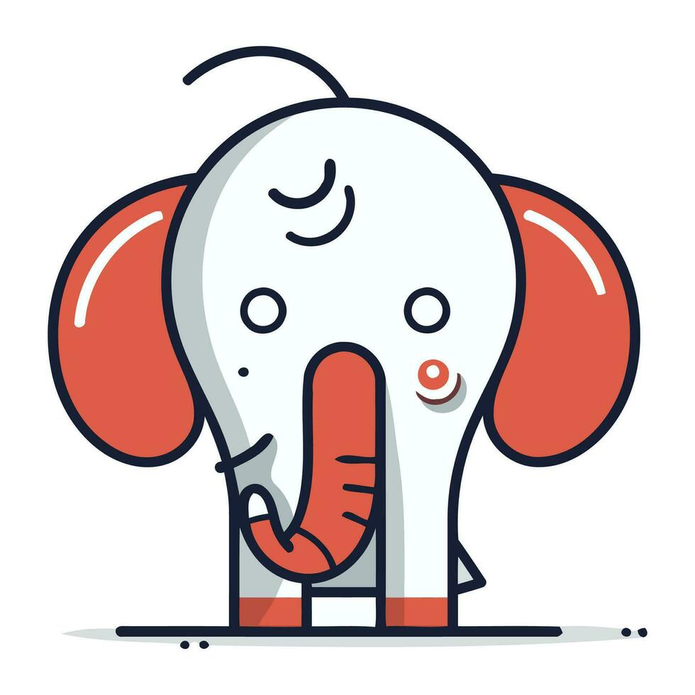 linda dibujos animados elefante. vector ilustración en plano diseño. aislado en blanco antecedentes.