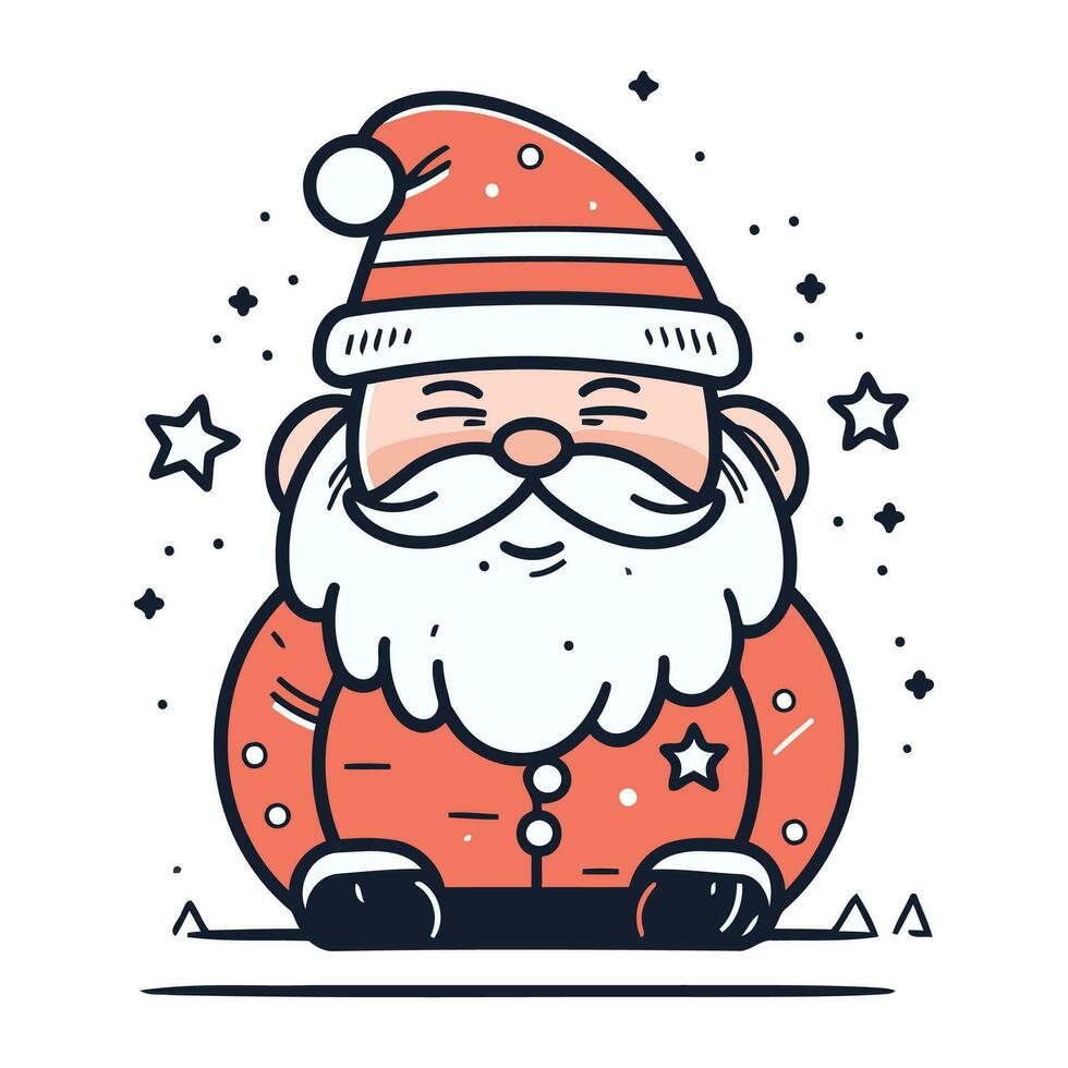 Papa Noel noel alegre Navidad y contento nuevo año. vector ilustración.