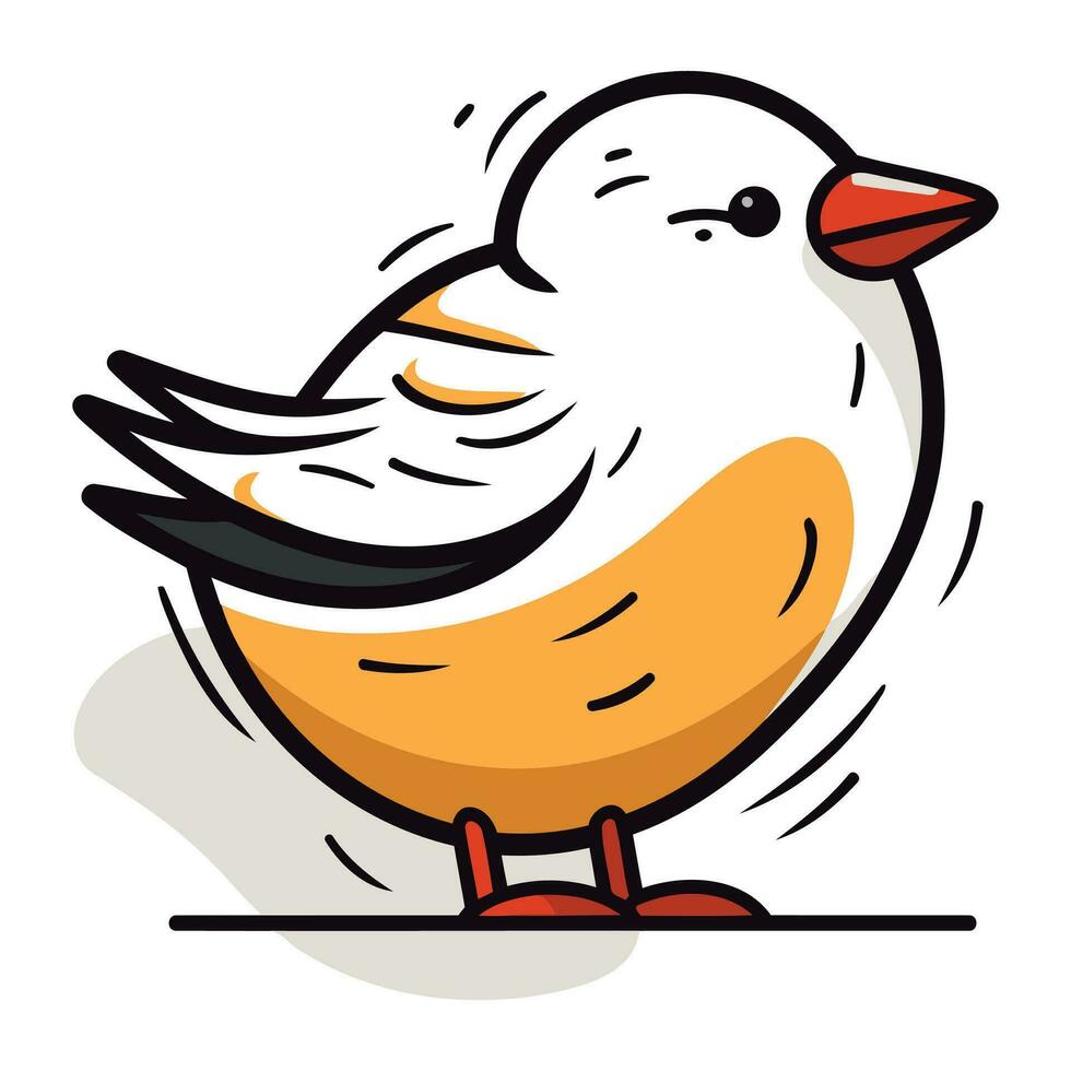 vector ilustración de linda dibujos animados pájaro. aislado en blanco antecedentes.