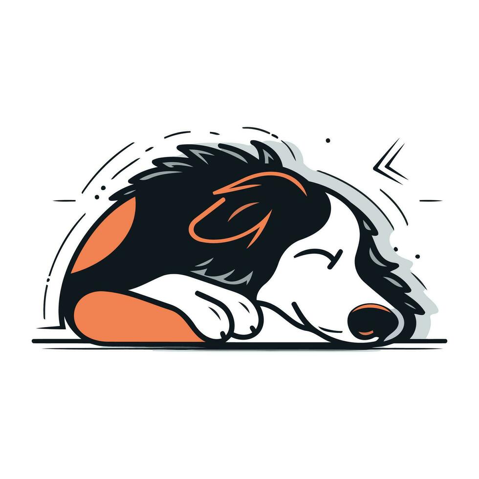 linda perro durmiendo. vector ilustración en dibujos animados estilo. aislado en blanco antecedentes.