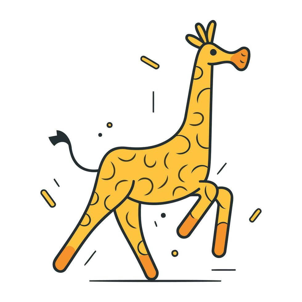 Vector illustration of giraffe. Flat line art design for web. site. advertising. banner. poster and print.