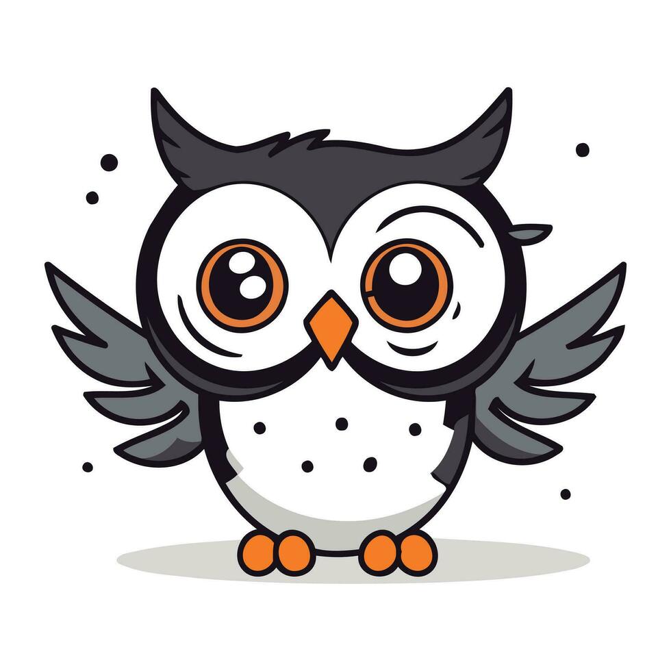 búho pájaro dibujos animados mascota personaje vector ilustración eps10