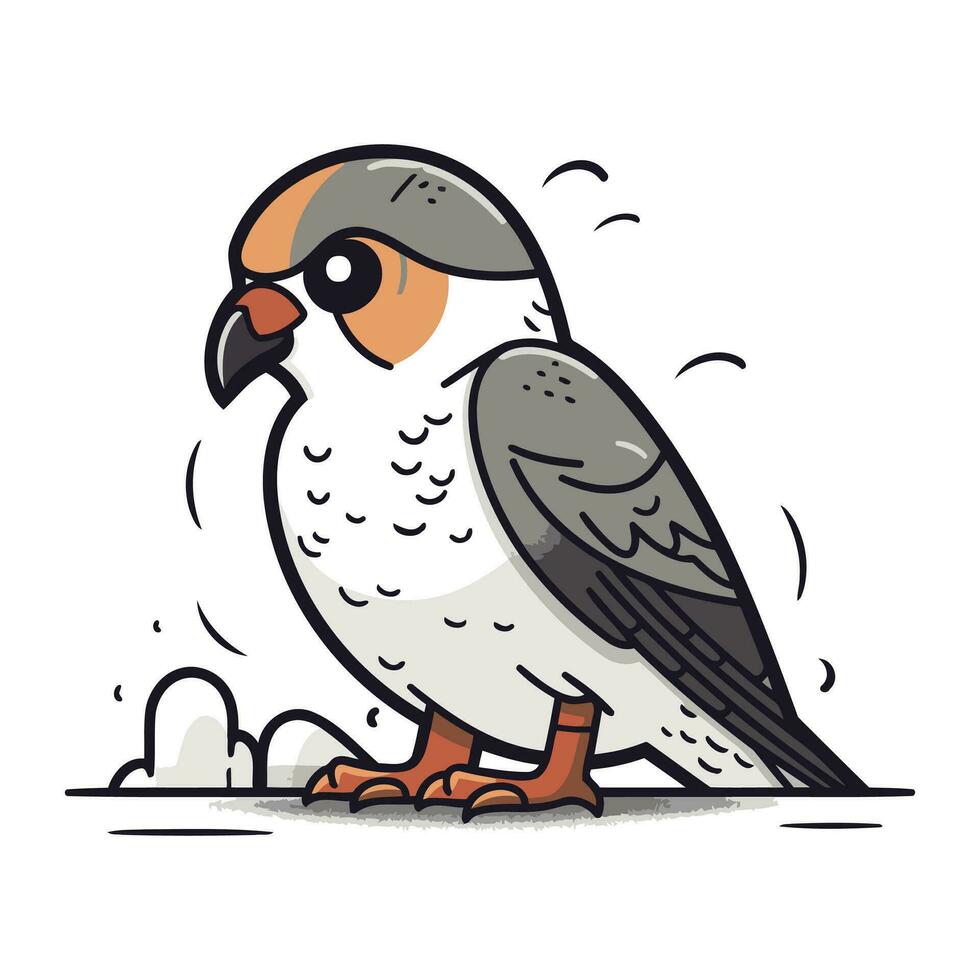 Vector illustration of a bird. Isolated on a white background.