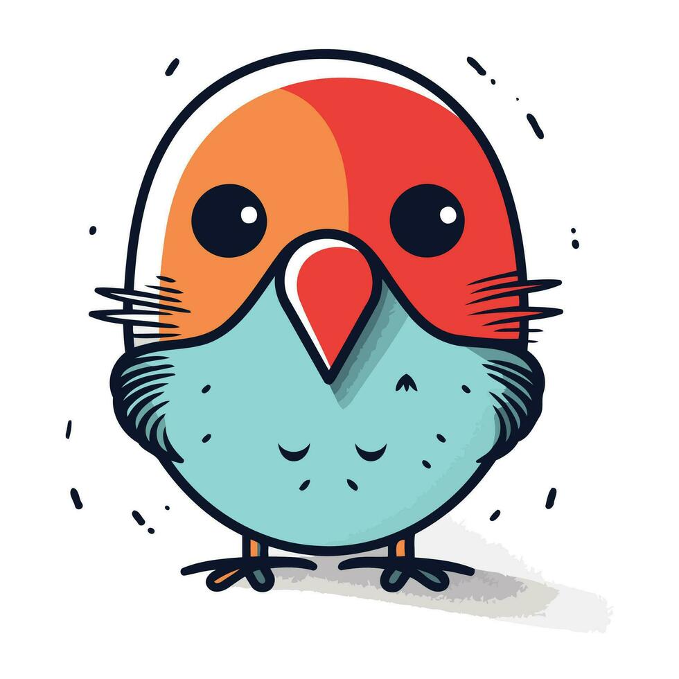 Cute little bird. Vector illustration. Cute cartoon character.