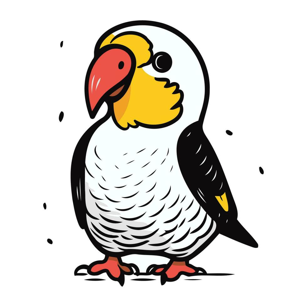 Parrot doodle vector illustration. Hand drawn parrot.