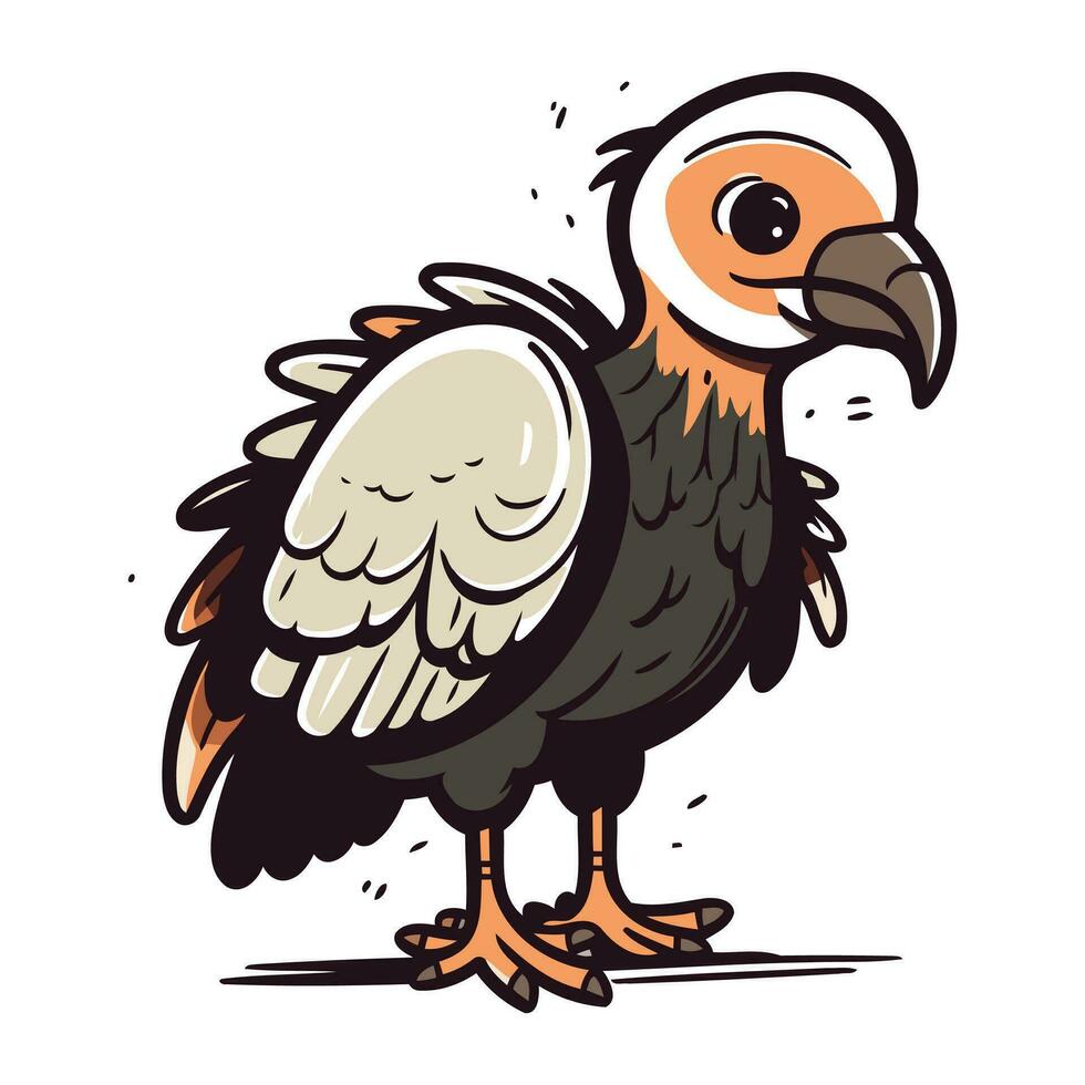 Griffon vulture vector illustration. Cartoon style. Isolated on white background.