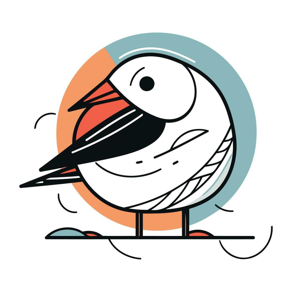 vector ilustración de linda dibujos animados pájaro. aislado en blanco antecedentes.