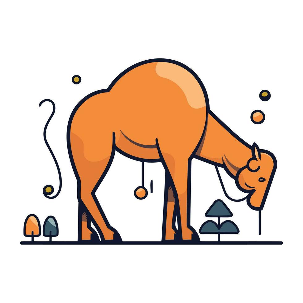 camello vector ilustración. plano estilo diseño. linda animal.