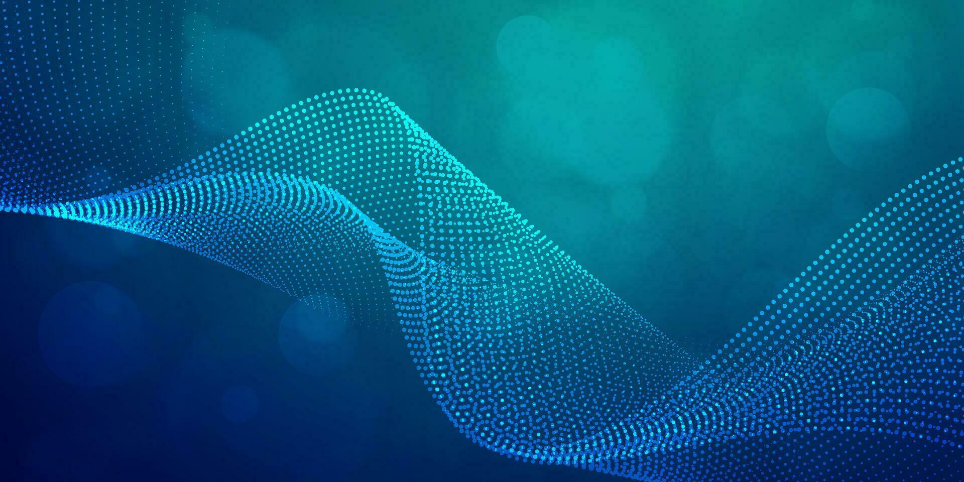 Digital technology internet network speed connection blue green background, cyber nano information, abstract communication, innovation future tech data, Ai big data lines dots, illustration vector 3d