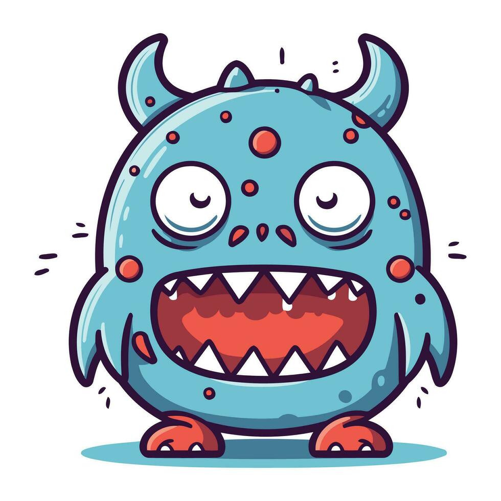 Funny cartoon monster character. Vector illustration of a monster creature.