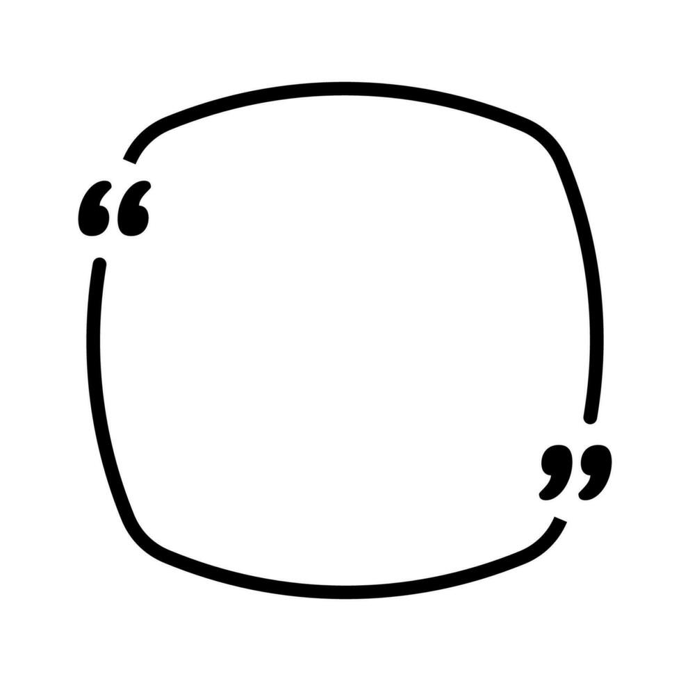 Quoting box. Quote frame with quotation marks. vector