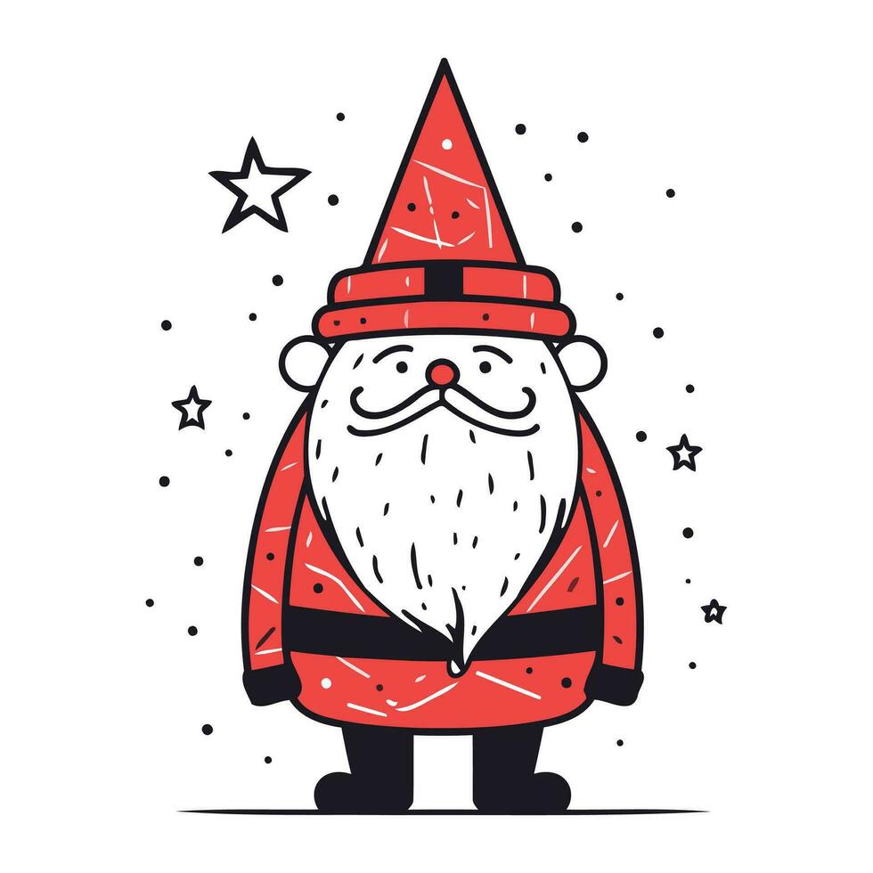 Papa Noel claus plano vector ilustración. alegre Navidad y contento nuevo año.