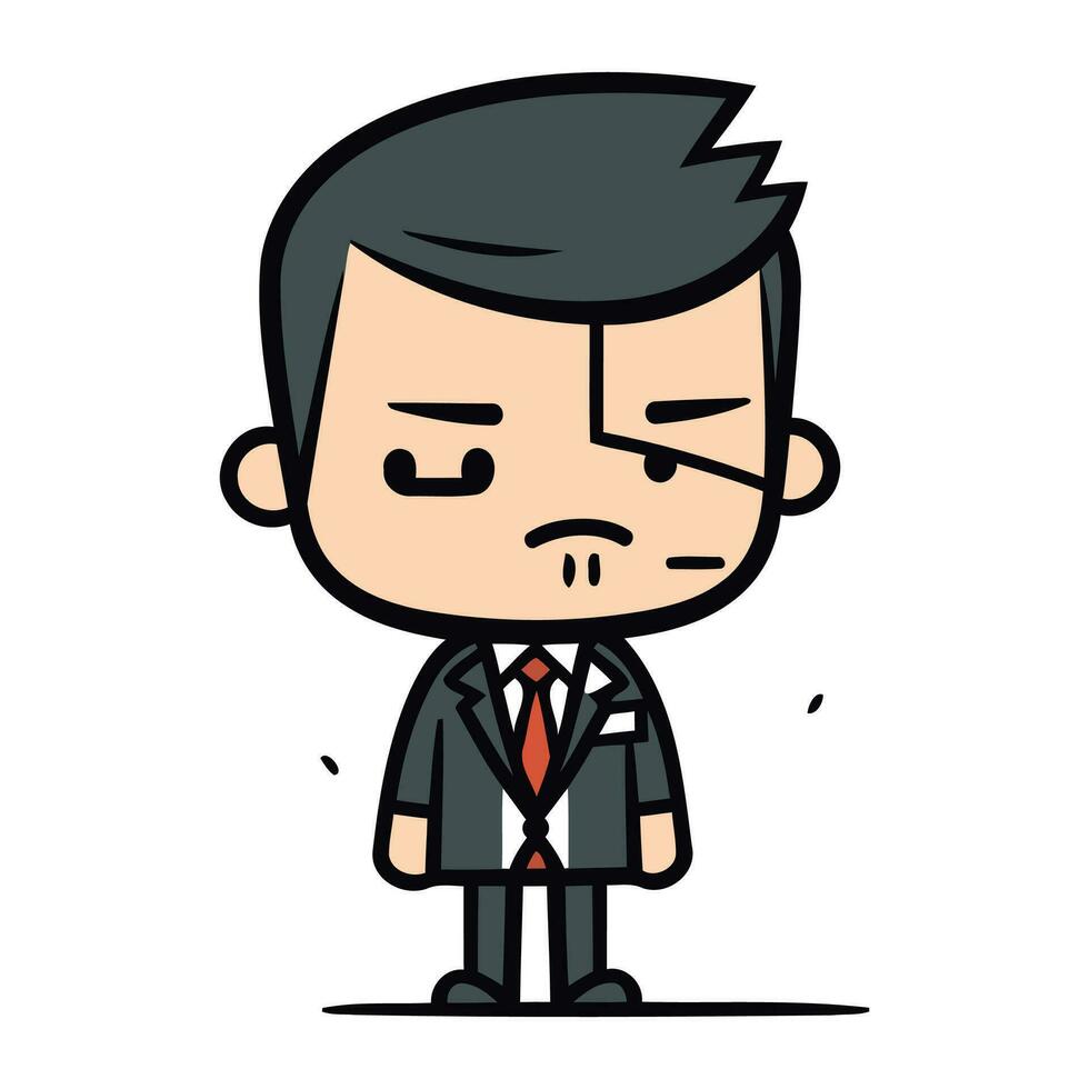 Angry boss cartoon character vector illustration. Businessman cartoon concept.