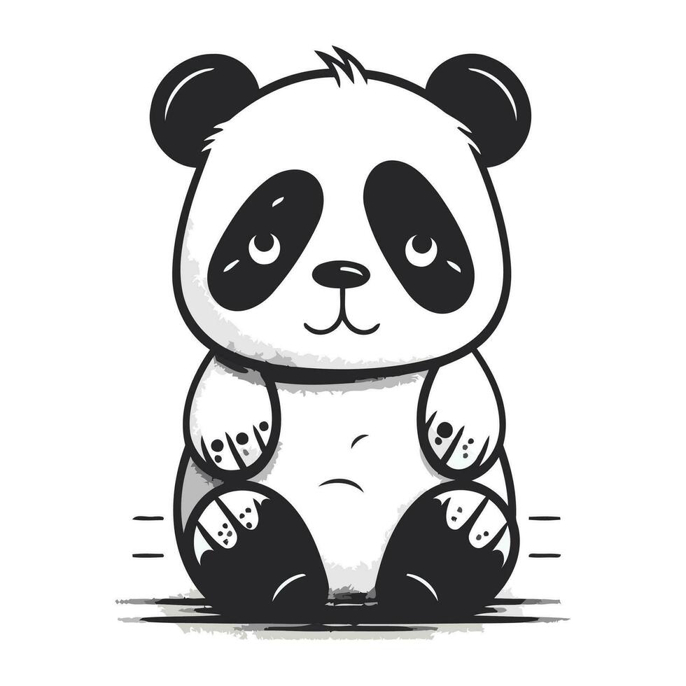 Panda bear. Cute cartoon panda. Vector illustration.