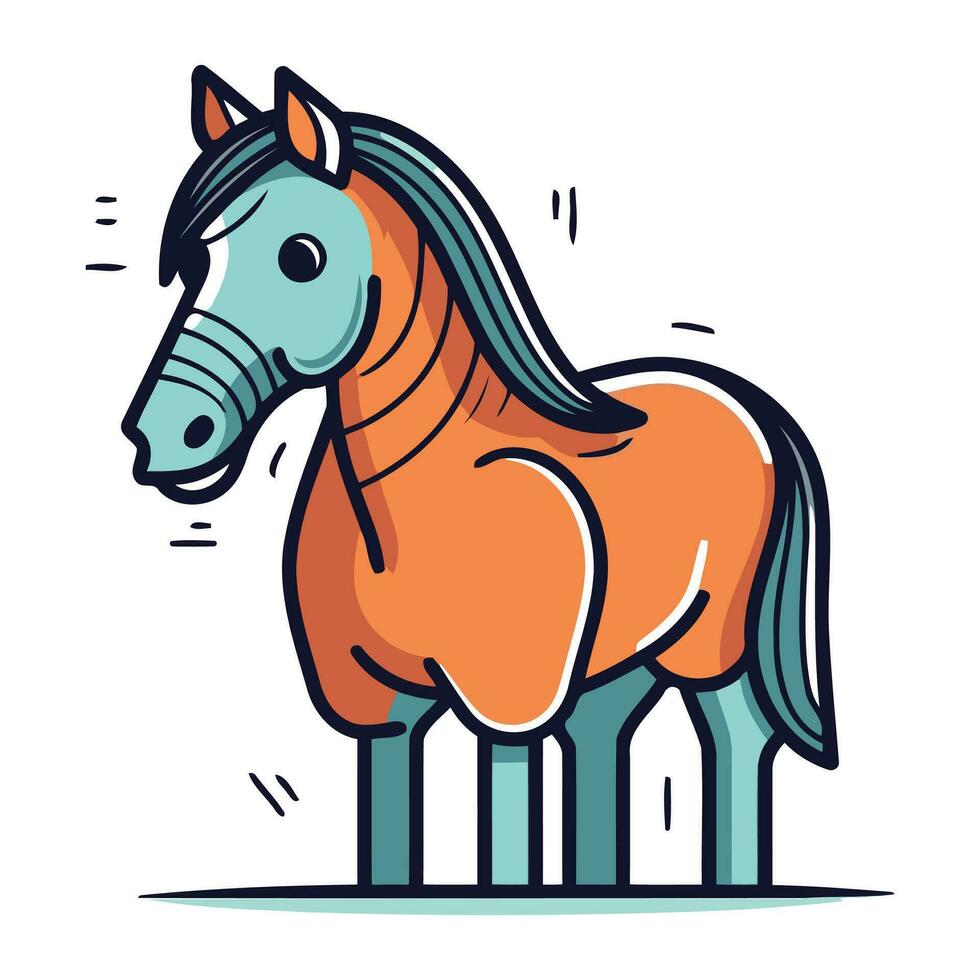 vector ilustración de un caballo. línea Arte diseño para web. sitio. publicidad. bandera. póster y impresión.