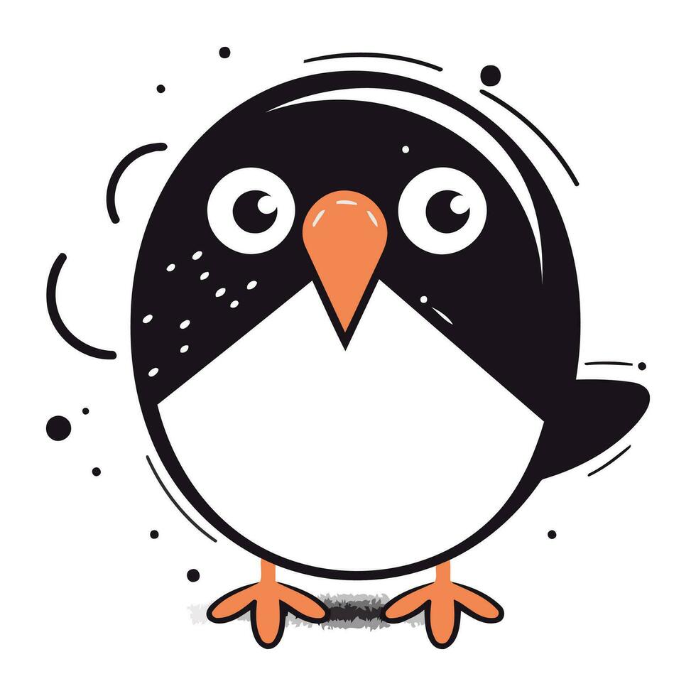 linda dibujos animados pingüino. vector ilustración aislado en blanco antecedentes.