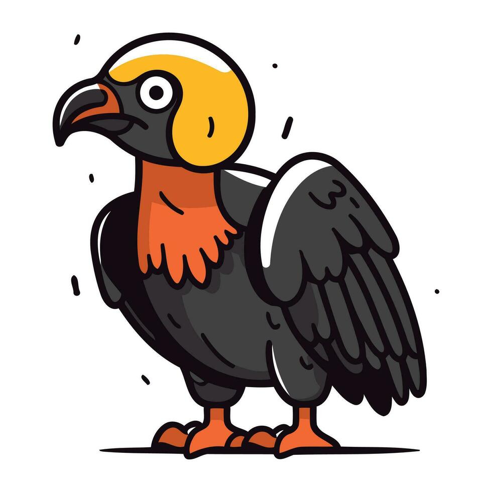 Griffon vulture vector illustration. Cartoon style clipart.