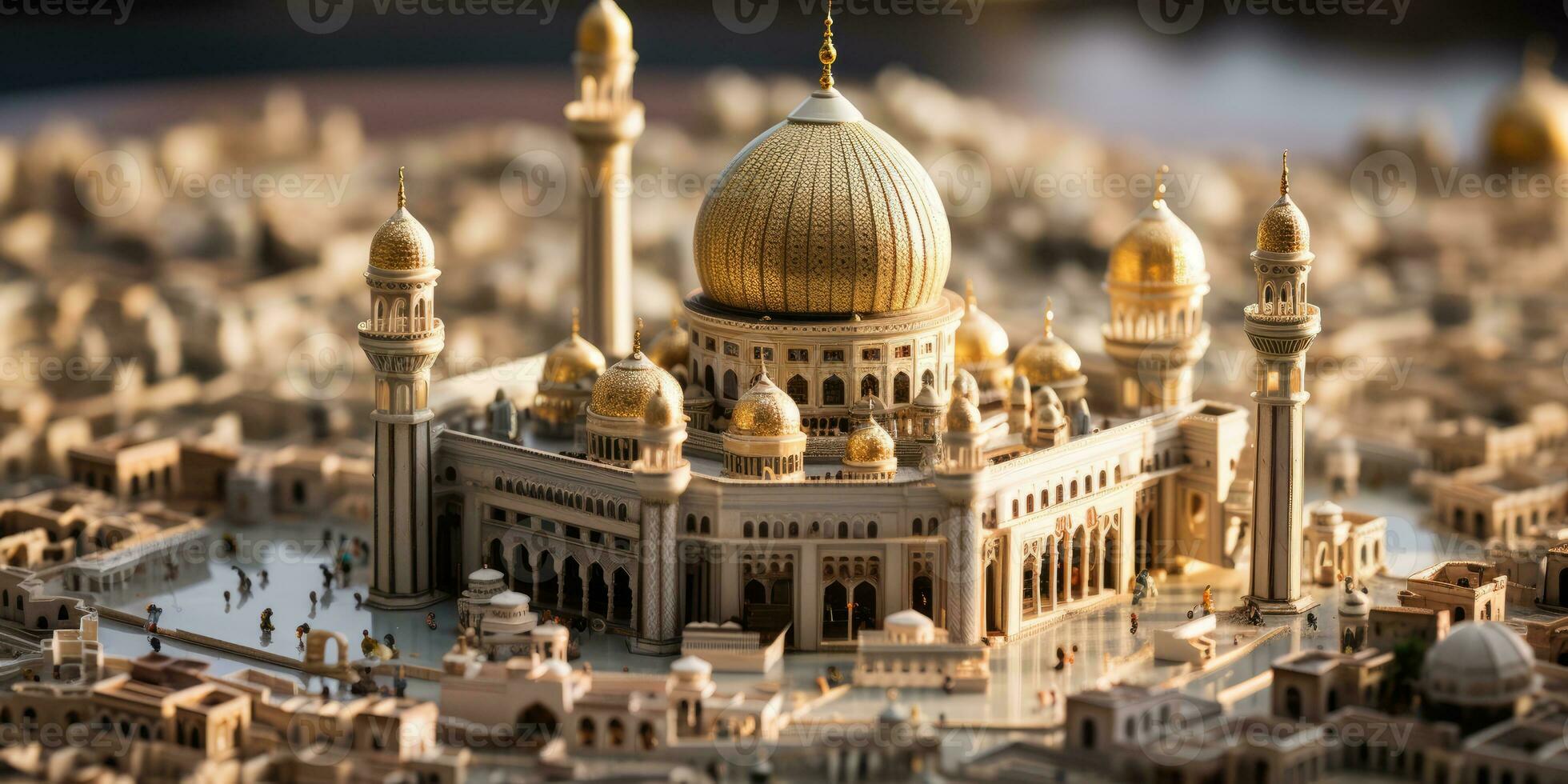 a beautiful and luxurious miniature mosque, Generative AI photo