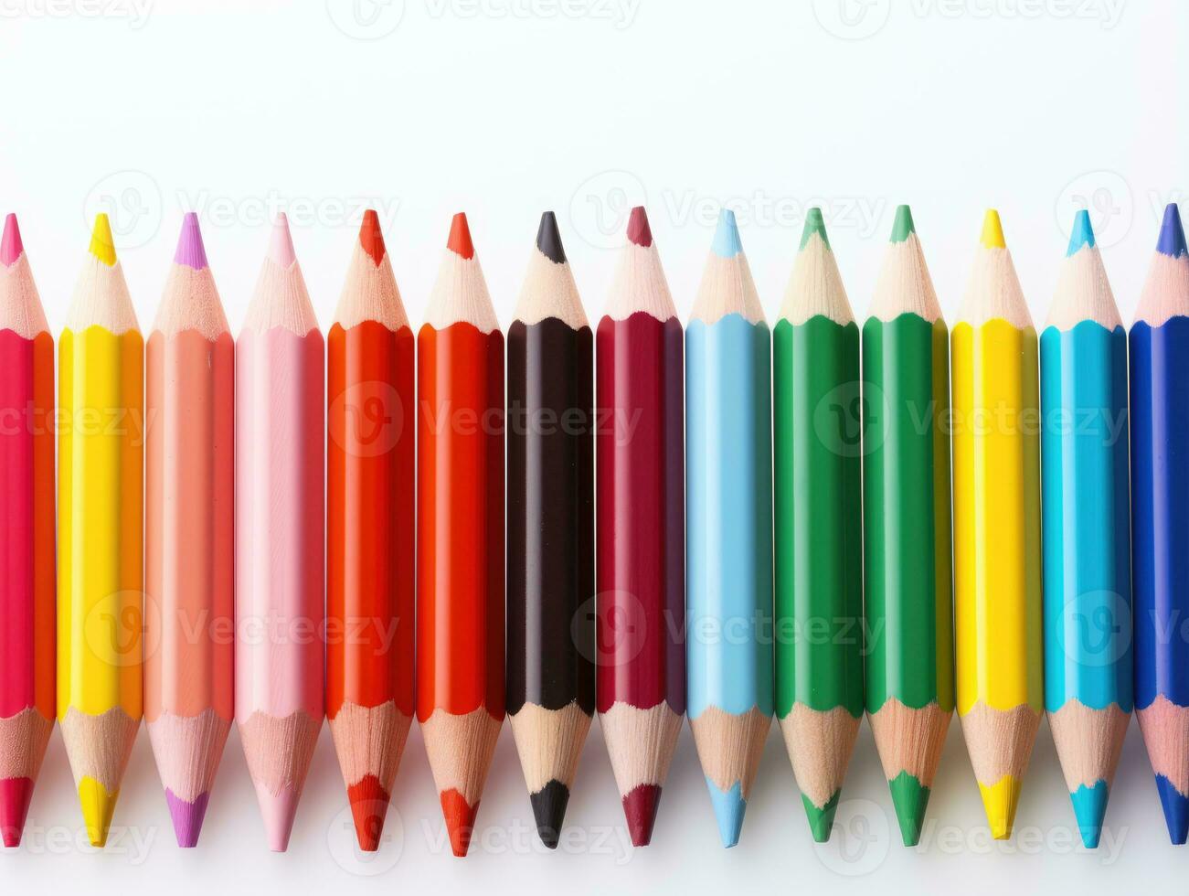 Isolated color pencils on white background, AI Generative photo