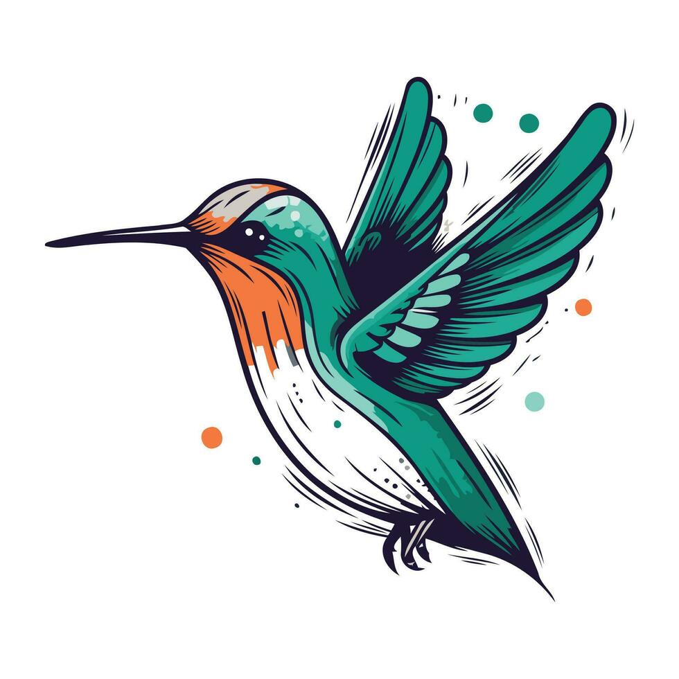 colibrí mano dibujado vector ilustración. aislado en blanco antecedentes.