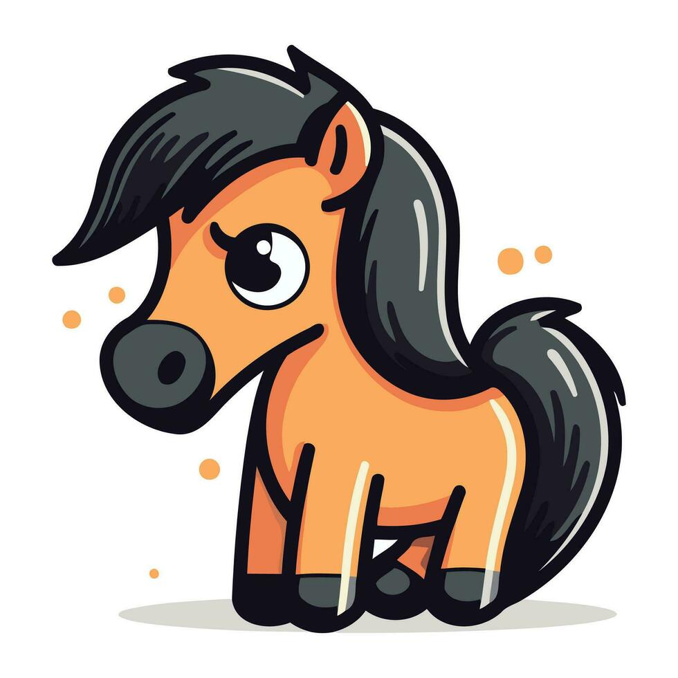 linda dibujos animados poni. vector ilustración aislado en un blanco antecedentes.