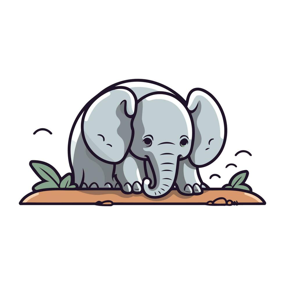 Elephant cartoon icon. Animal cute and creature theme. Isolated design. Vector illustration
