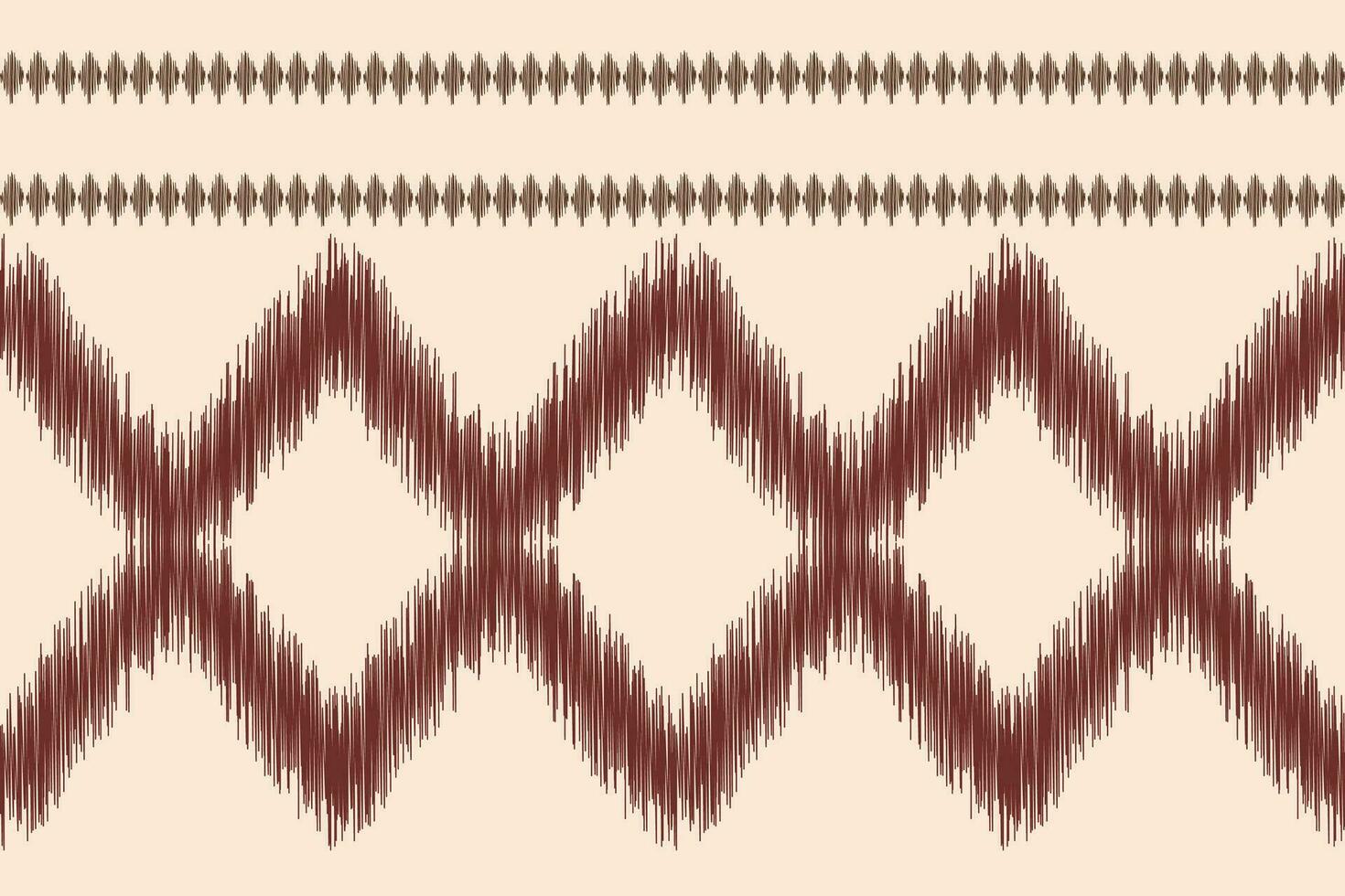 Ethnic Ikat fabric pattern geometric style.African Ikat embroidery Ethnic oriental pattern brown cream background. Abstract,vector,illustration.Texture,clothing,frame,decoration,carpet,motif. vector