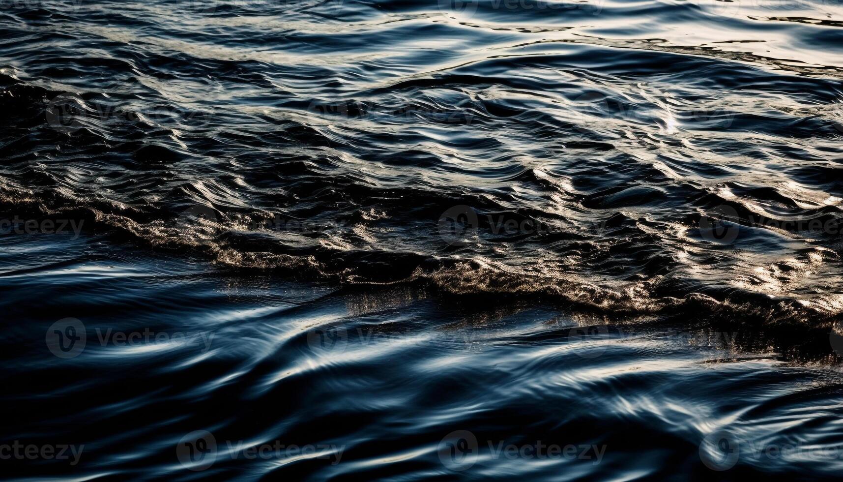 Smooth wave pattern reflects beauty in nature tranquility generated by AI photo