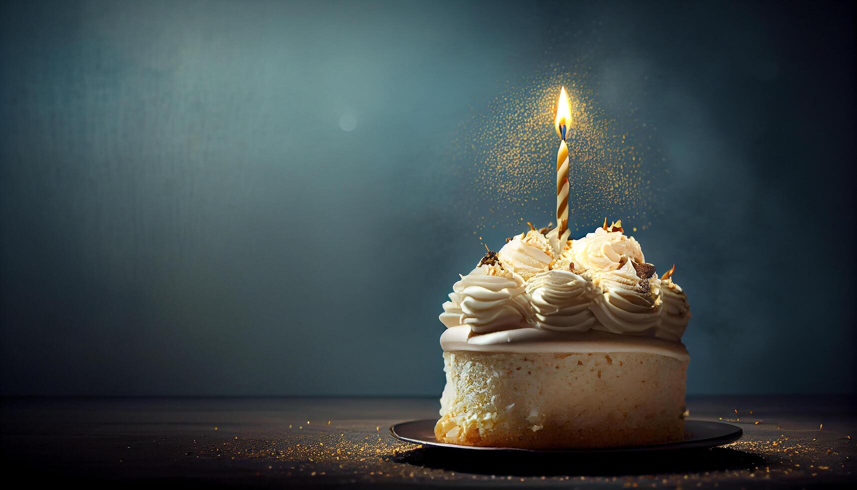 chocolate cumpleaños pastel con ardiente velas y decoraciones ,generativo ai foto